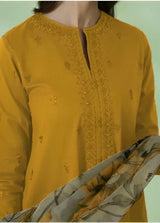 3PC Unstitched Embroidery Suit-HH19