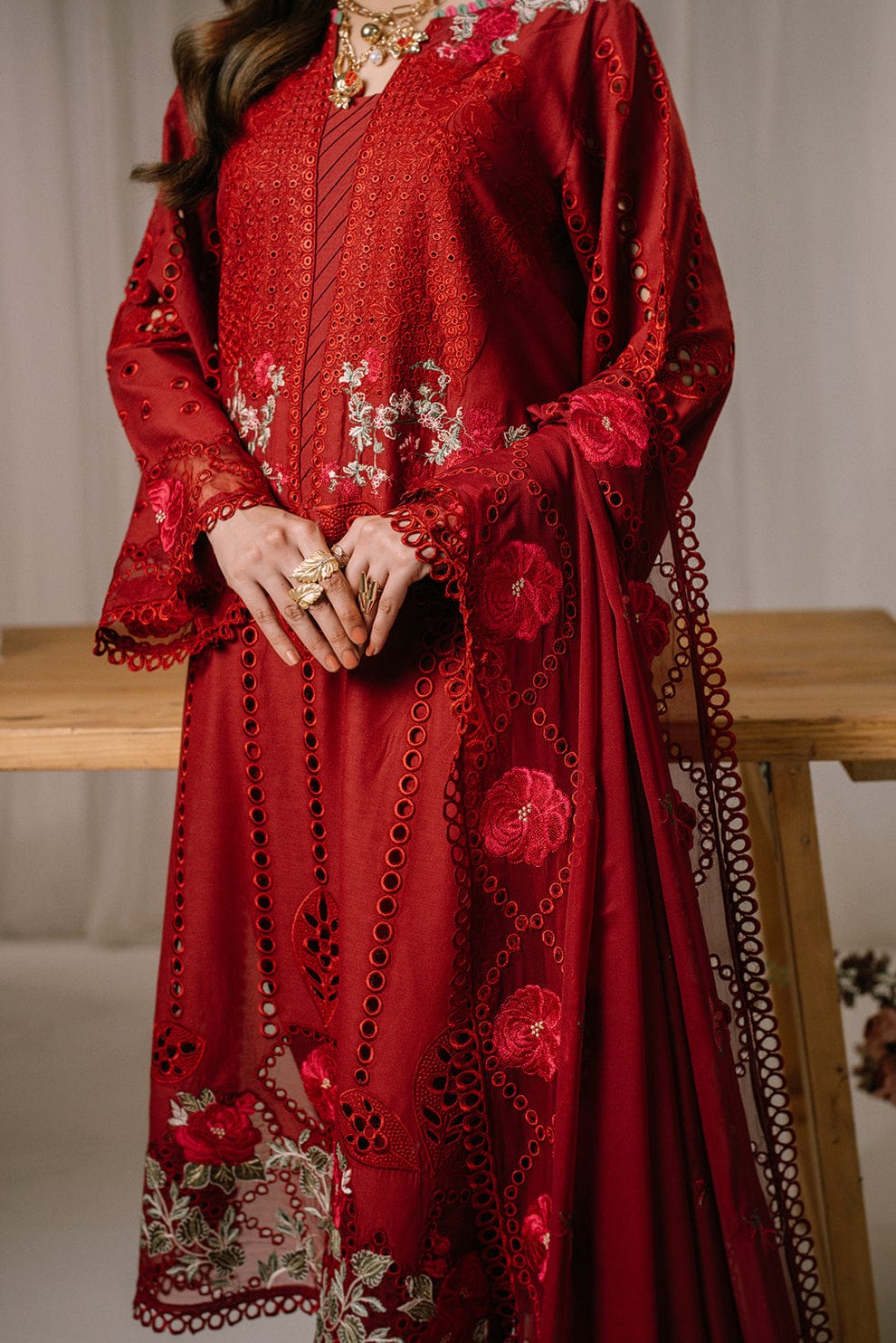 Declair Unstiched 3pc embriodery Sute